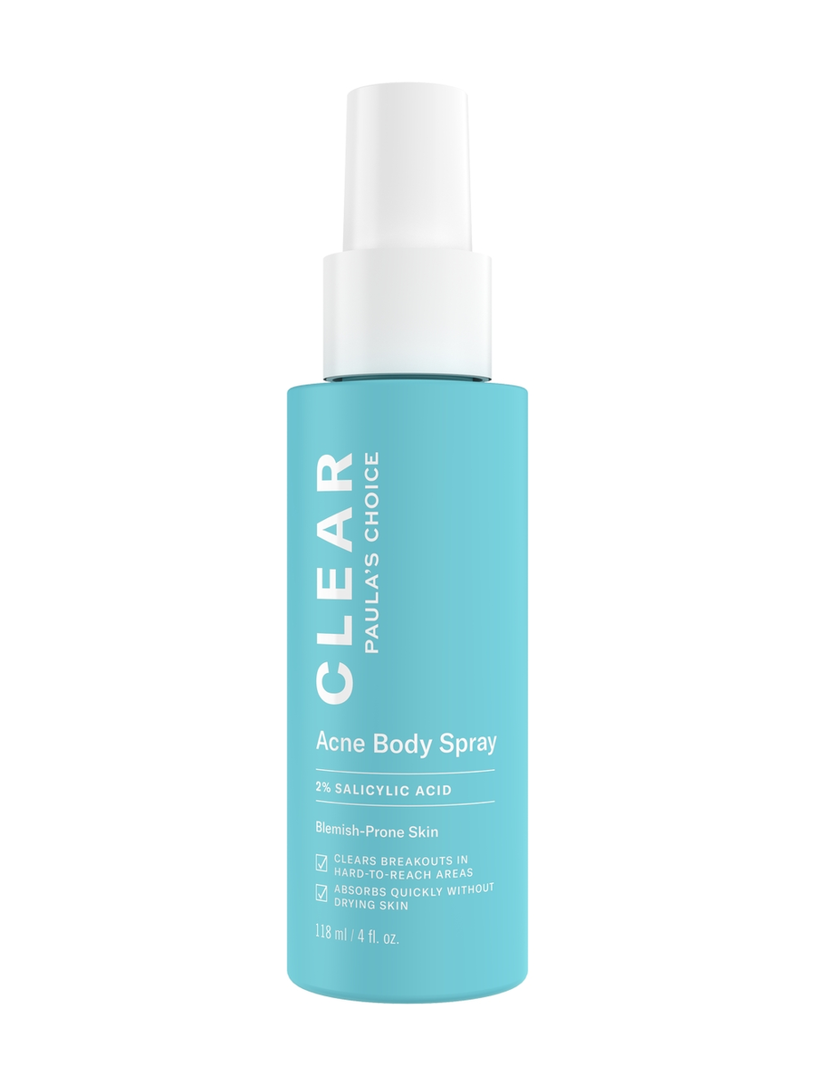 clear acne body spray til udbrud på krop