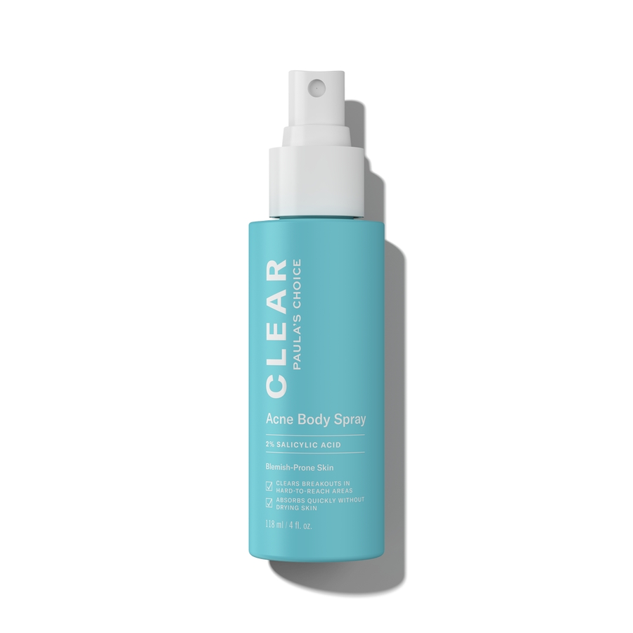 clear acne body spray til udbrud på krop